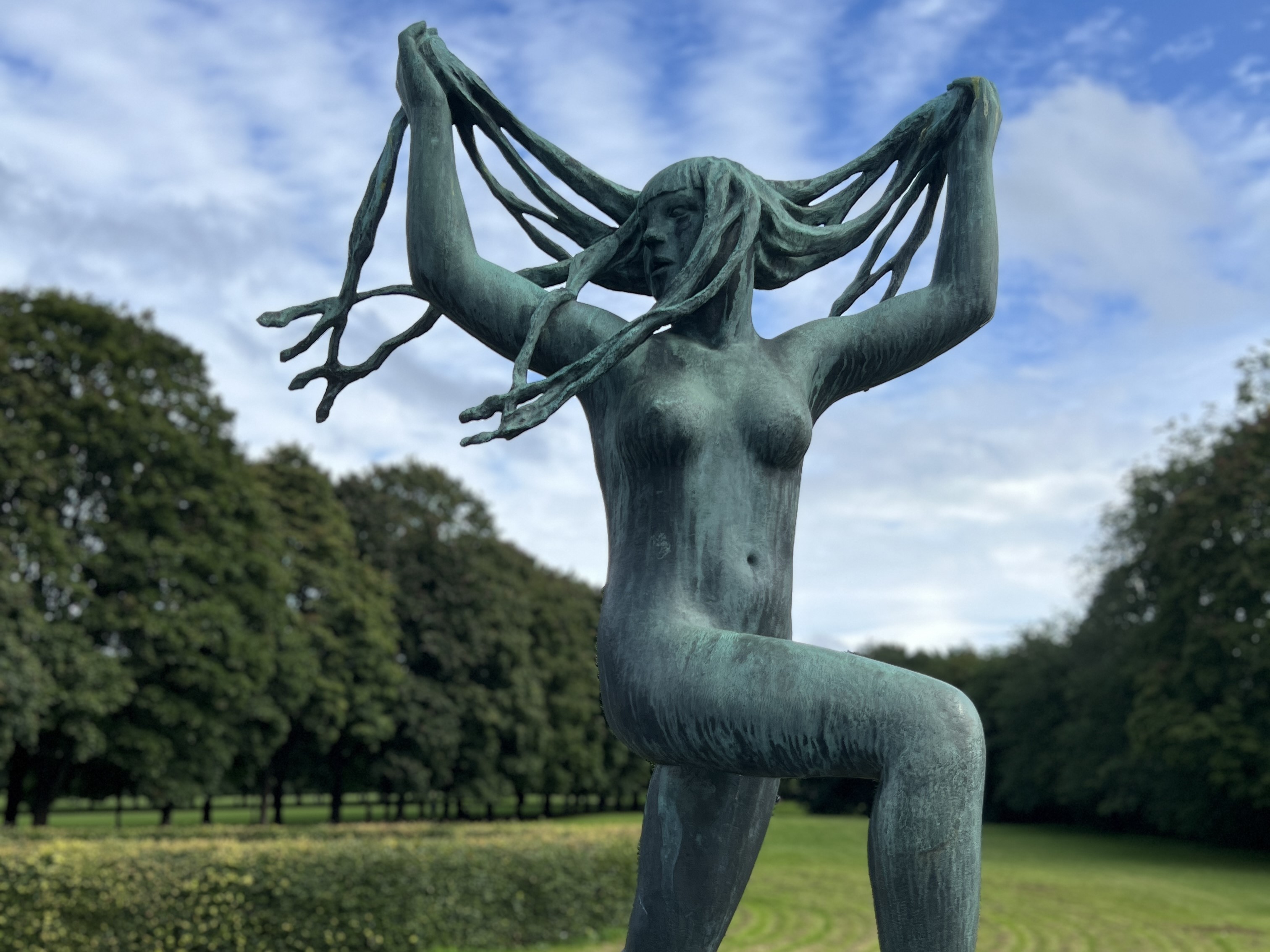 Vigeland Park: Sculpted Wonders in Nature's Embrace Begin your day at the mesmerizing Vigeland Park, an artistic oasis boasting more than 200 intricate sculptures by Gustav Vigeland. Marvel at the fusion of human forms and nature's beauty. Fun fact: The park's centerpiece, the Monolith, is carved from a single granite block and stands an impressive 14 meters tall.